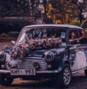 Wedding V shape car decor