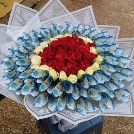 Ksh 15000 wrapped money bouquet with roses